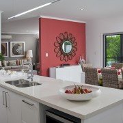 Custom modern luxury kitchen renovation with feature wall | Avon, OH | North Star Premier Custom Homes