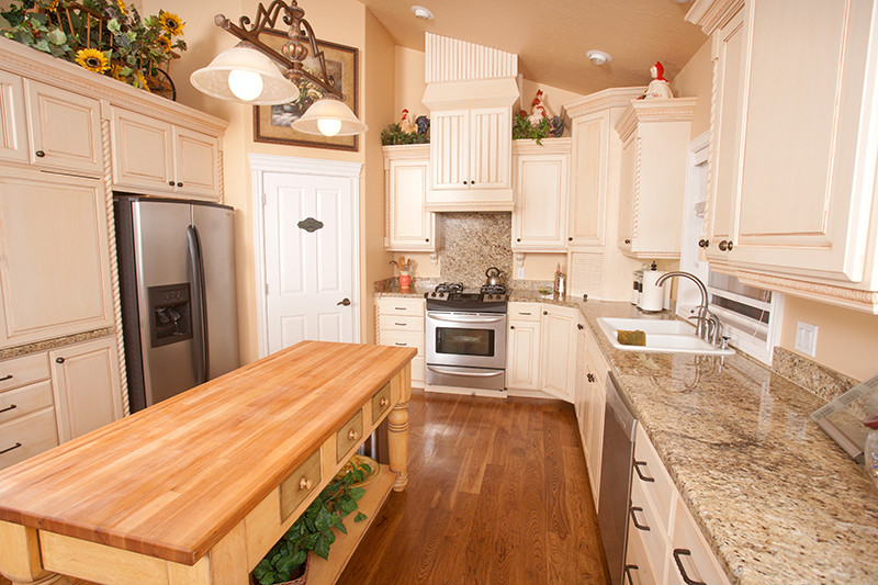 Custom kitchen renovation with hand-built butcher block island | Avon, OH | North Star Premier Custom Homes