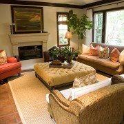 Custom living room with custom fireplace mantle view #2 | Avon, OH | North Star Premier Custom Homes