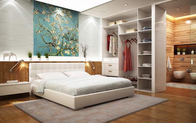 Contemporary guest bedroom design | Avon, OH | North Star Premier Custom Homes