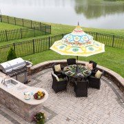 Custom outdoor living space ready for dinner | Avon, OH | North Star Premier Custom Homes
