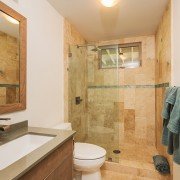 Contemporary bathroom renovation | Avon, OH | North Star Premier Custom Homes