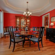 Dining room with custom paneling & ceiling inset | Avon, OH | North Star Premier Custom Homes